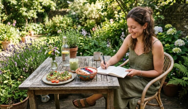 Woman enjoying a balanced, healthy lifestyle during the summer