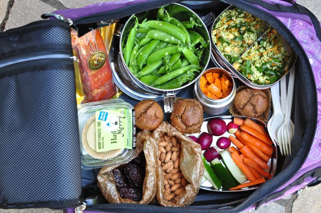 healthy travel snacks and meal planning for summer trips.