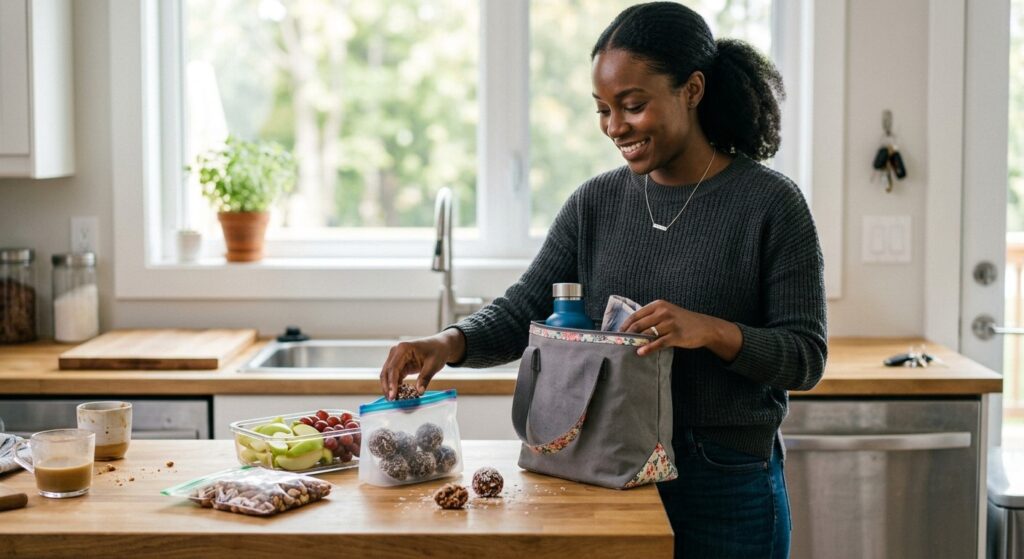 Packing healthy plant-based snacks for work or travel